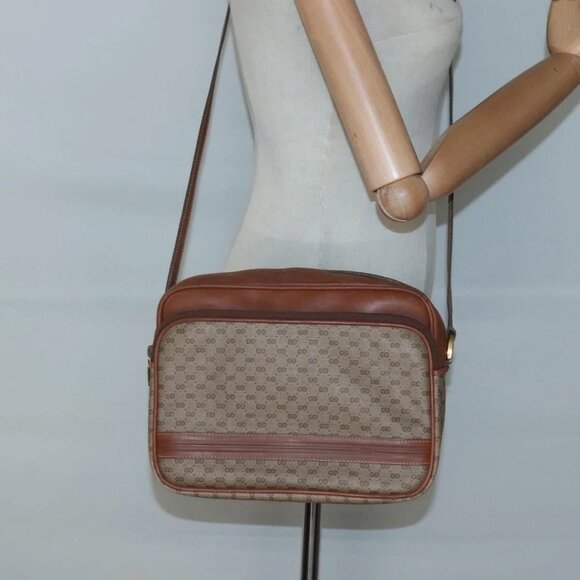GUCCI Micro GG Supreme Shoulder Bag PVC Beige Gold 001 115 5443 Auth bs27554 - Picture 3 of 16